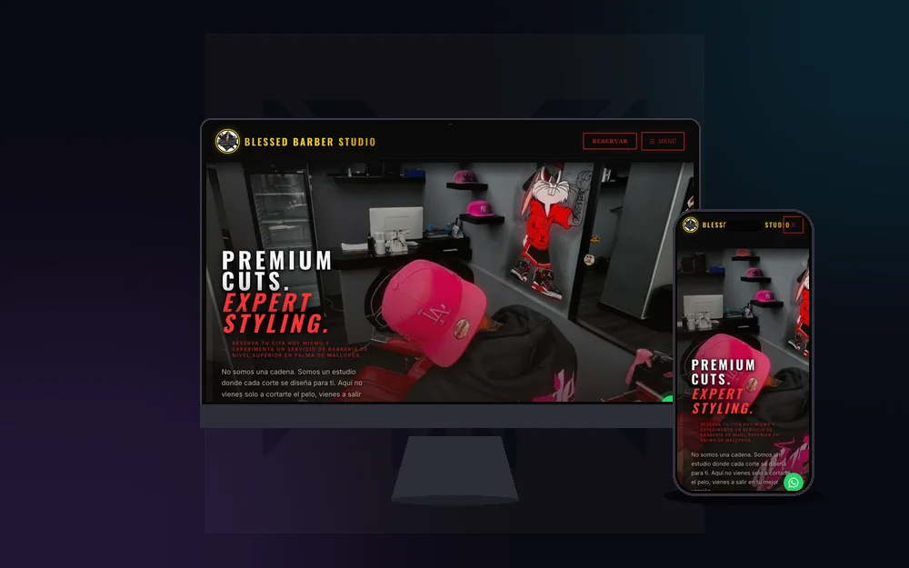 Diseño web premium en Mallorca - Vista previa de Blessed Barber Studio